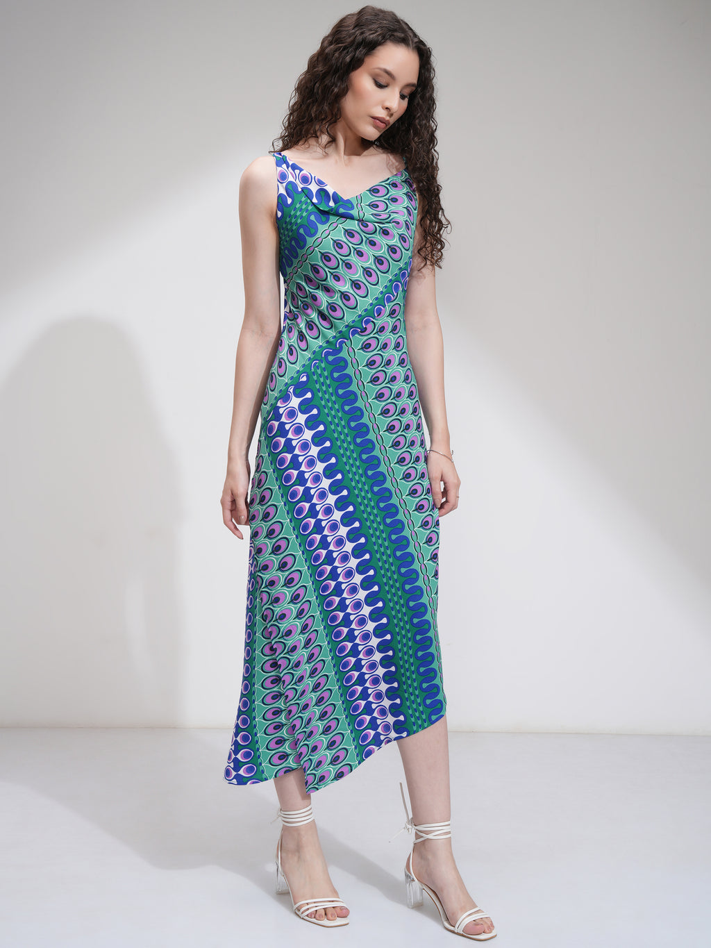 Tokyo Talkies Women Blue Printed Sheath Dress - Blue - Image 6