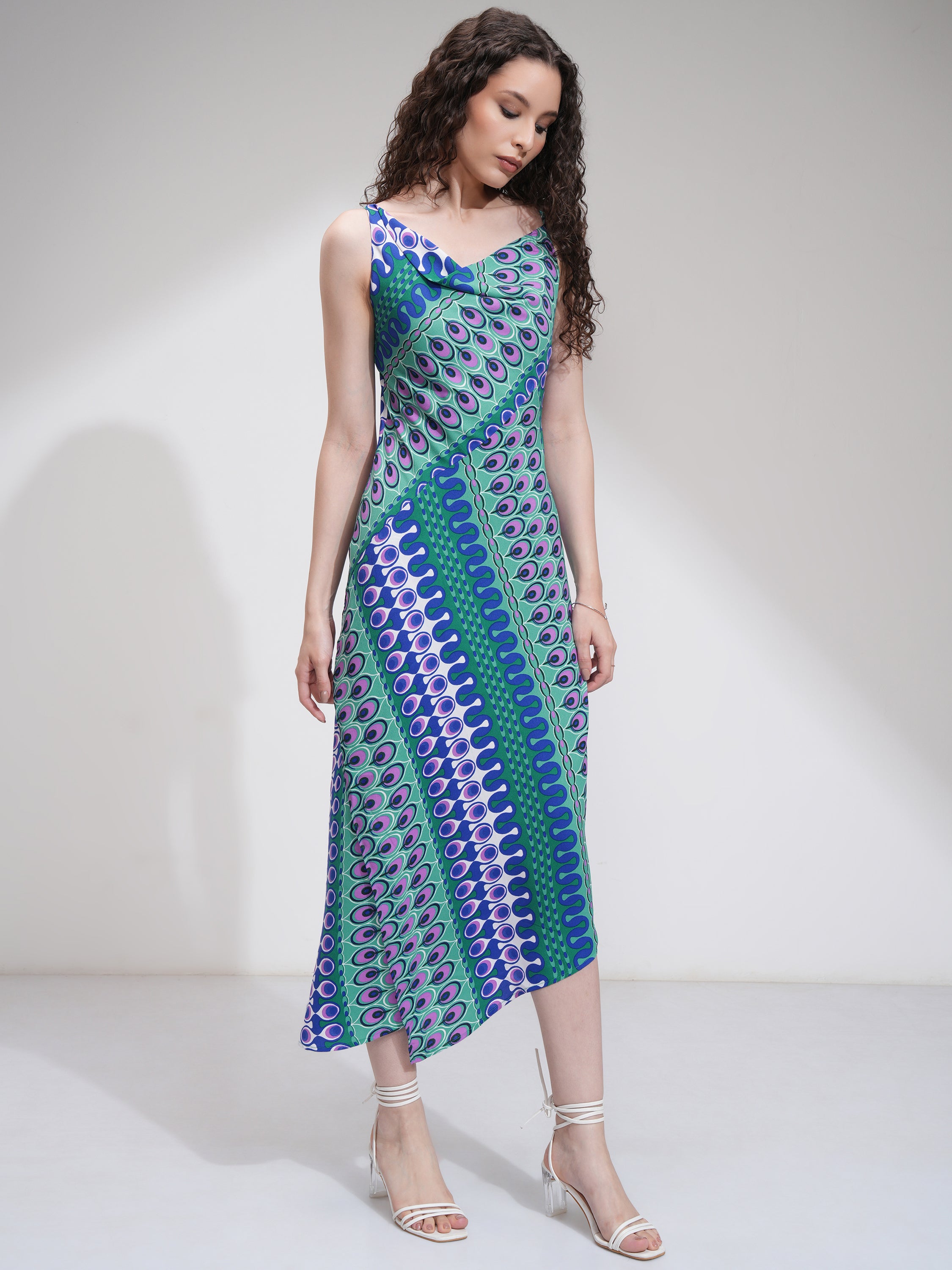 Tokyo Talkies Women Blue Printed Sheath Dress - Blue - Image 6