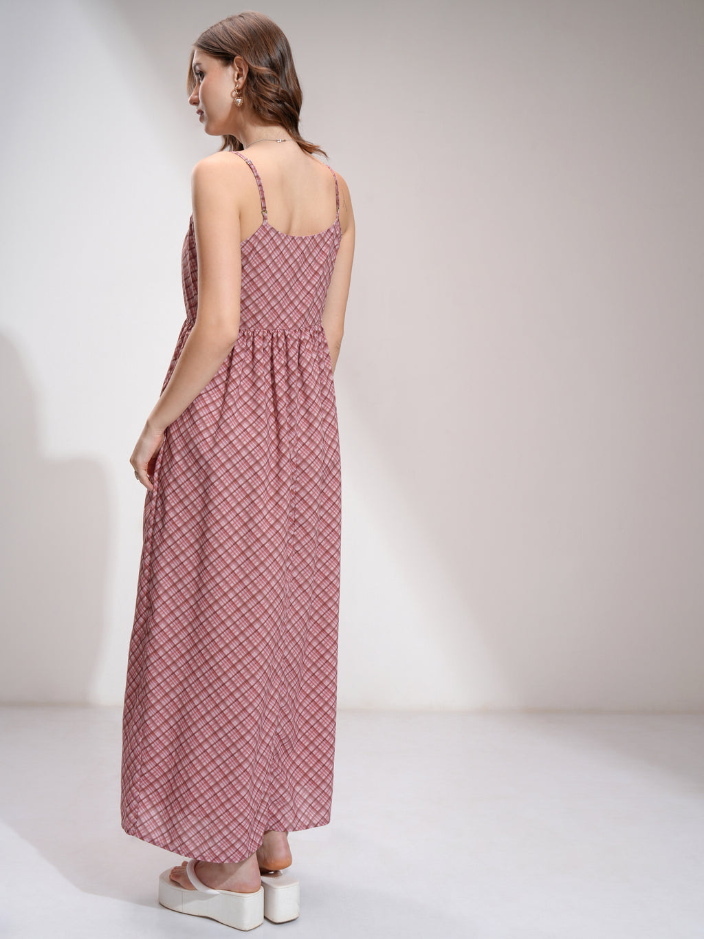 Tokyo Talkies Women Coral Printed Maxi Dress - Coral - Image 3