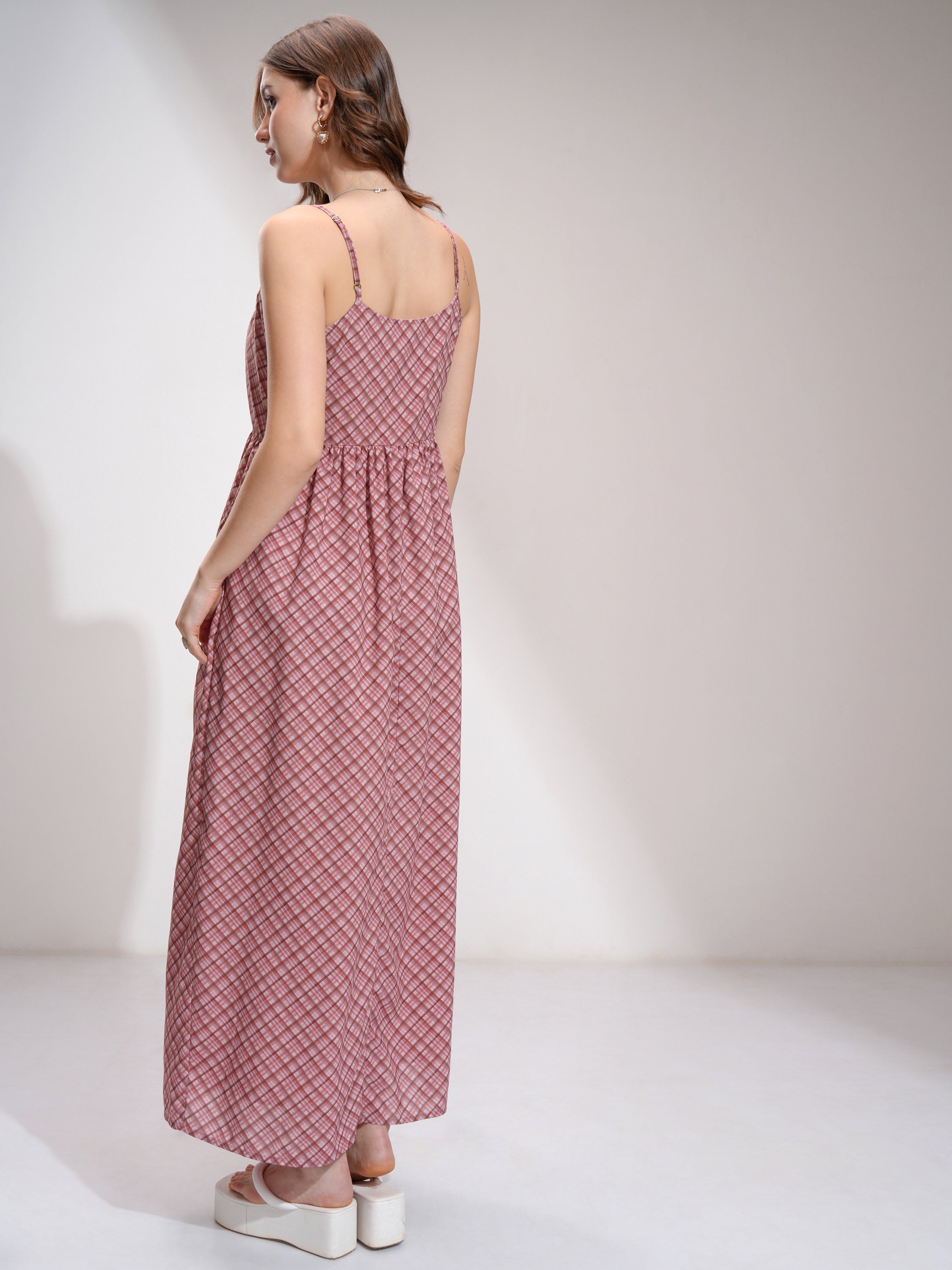 Tokyo Talkies Women Coral Printed Maxi Dress - Coral - Image 3