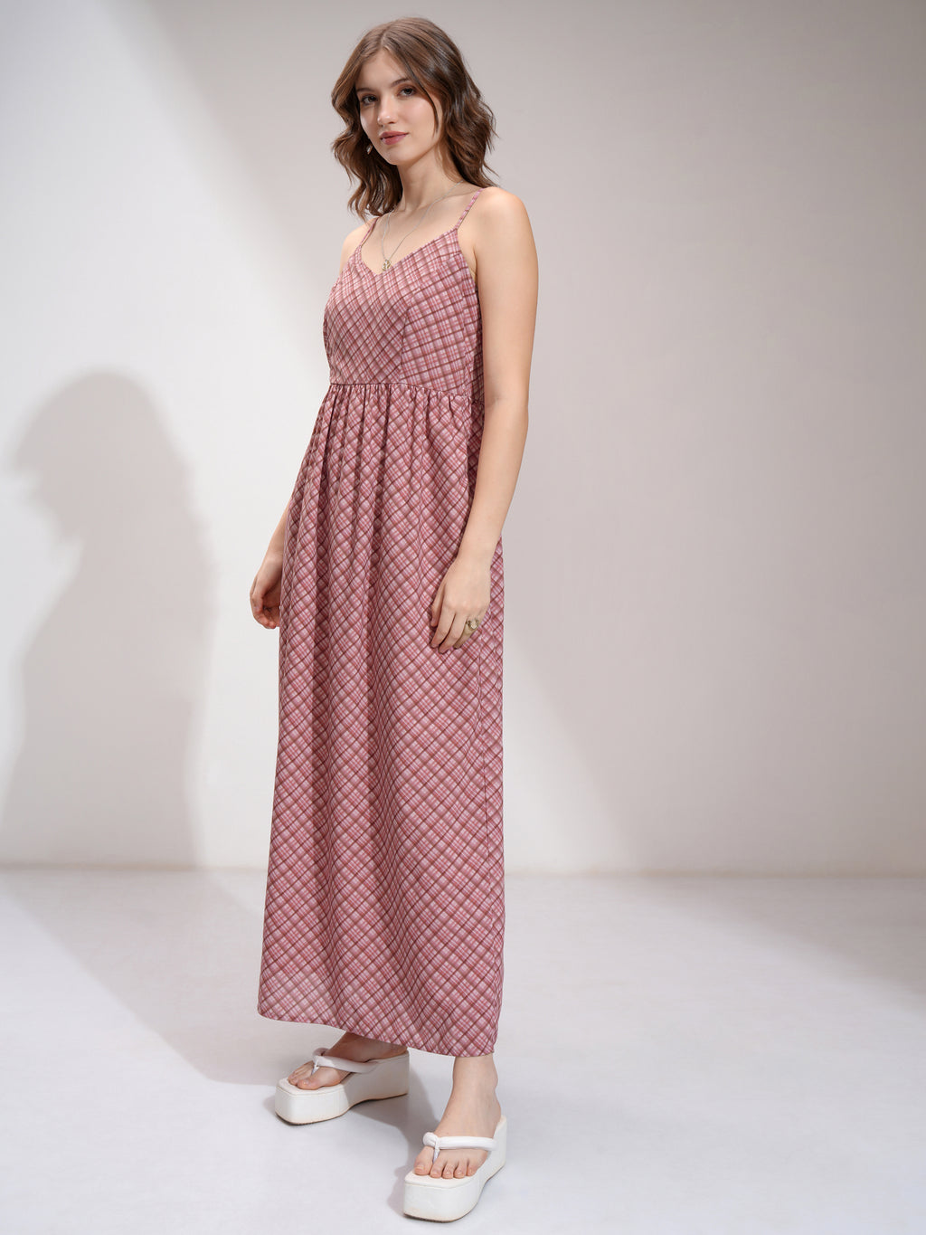 Tokyo Talkies Women Coral Printed Maxi Dress - Coral - Image 4