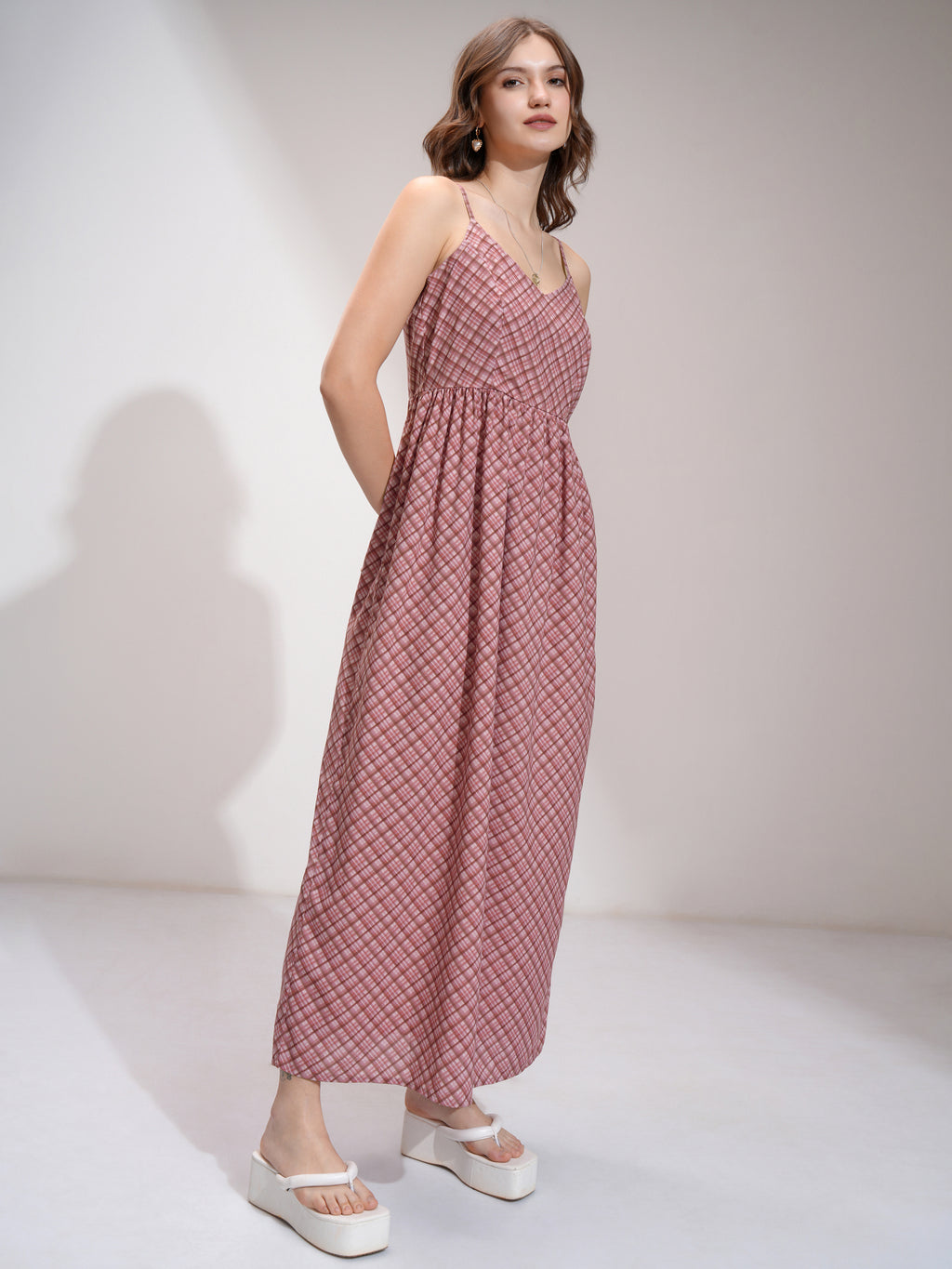 Tokyo Talkies Women Coral Printed Maxi Dress - Coral - Image 6