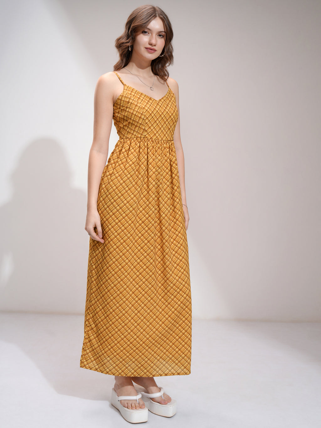 Tokyo Talkies Women Yellow Printed Maxi Dress - Yellow - Image 6