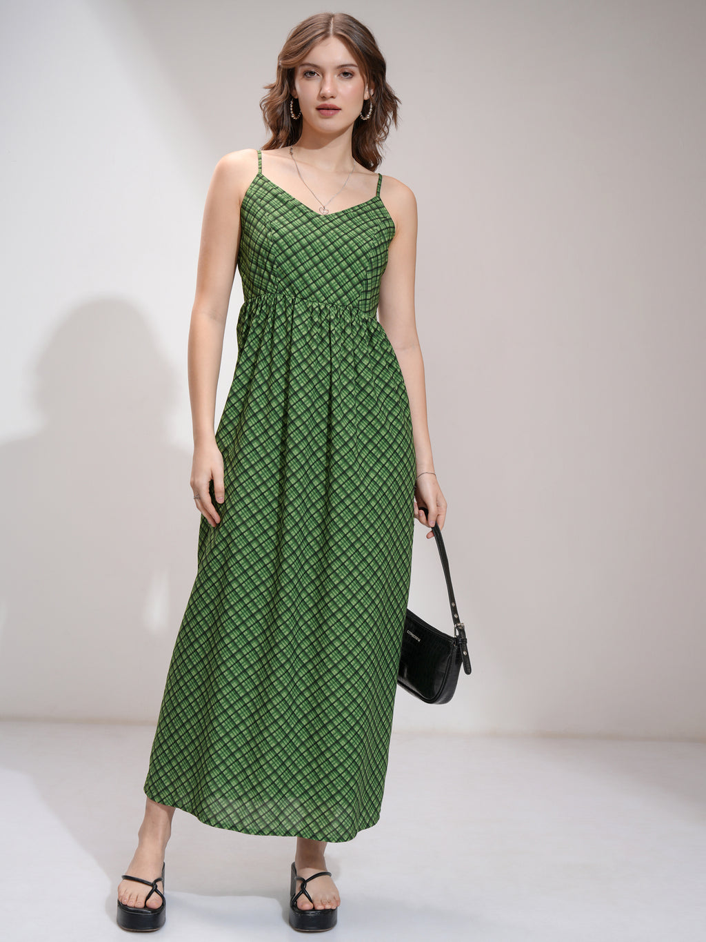 Tokyo Talkies Women Green Printed Maxi Dress - Green - Image 2