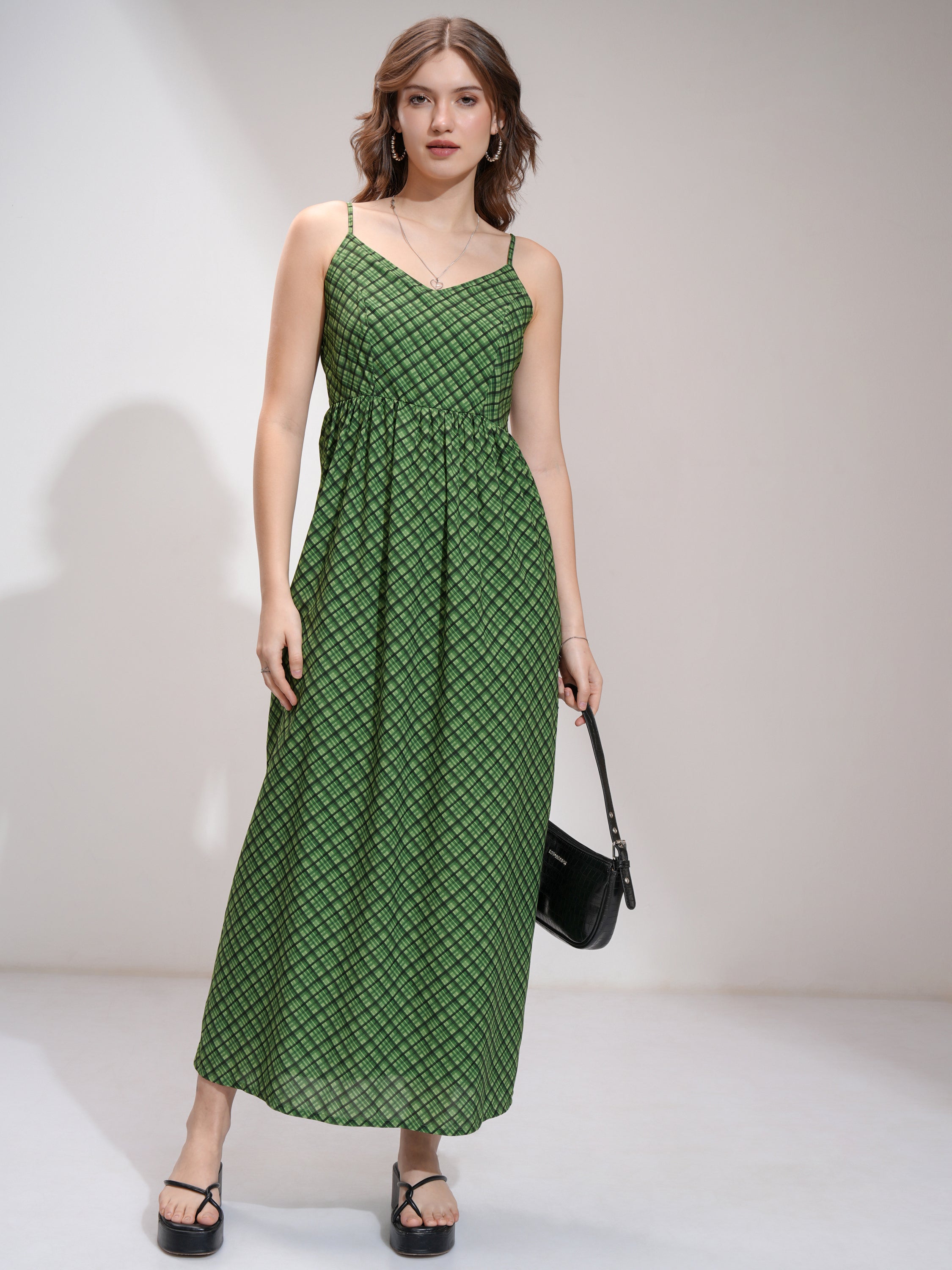 Tokyo Talkies Women Green Printed Maxi Dress - Green - Image 2