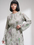 Tokyo Talkies Women Mauve Printed Fit And Flare Dress - Mauve - Image 1
