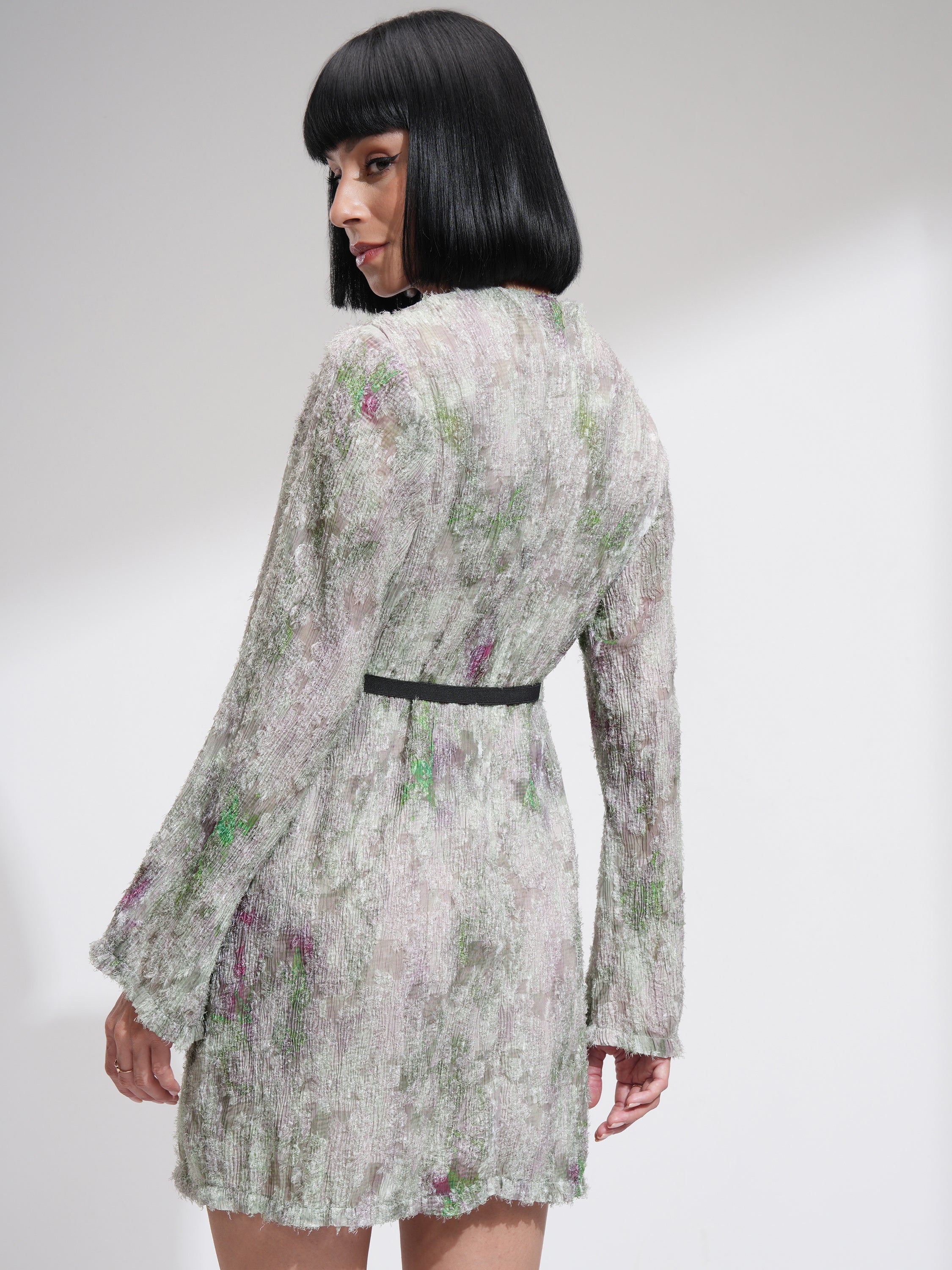 Tokyo Talkies Women Mauve Printed Fit And Flare Dress - Mauve - Image 3