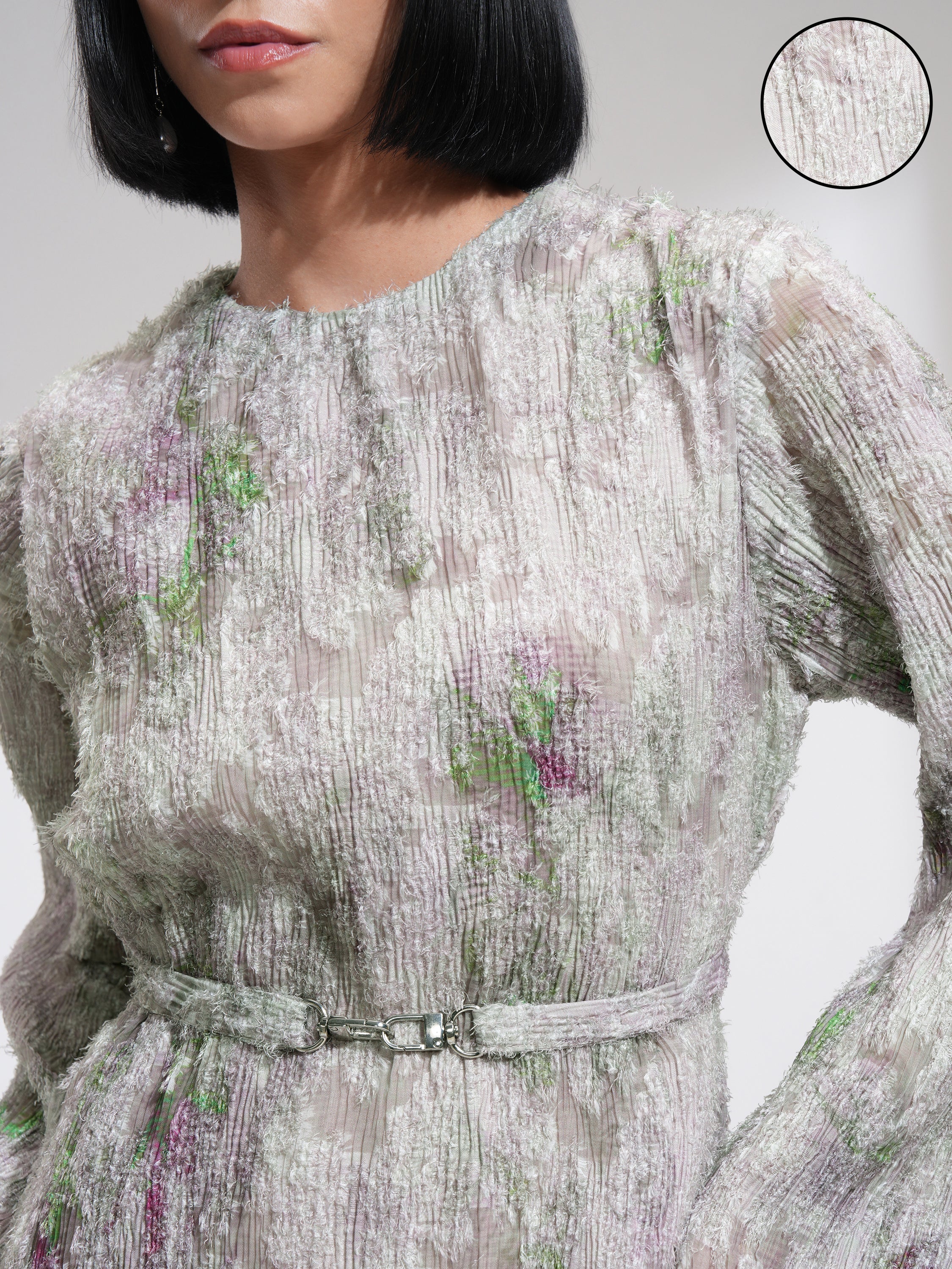 Tokyo Talkies Women Mauve Printed Fit And Flare Dress - Mauve - Image 5