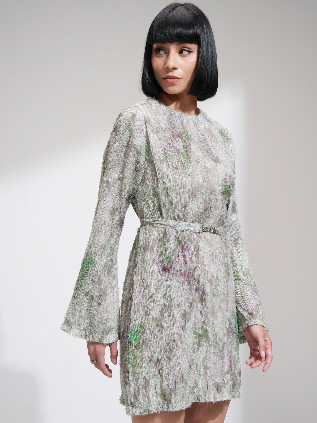 Tokyo Talkies Women Mauve Printed Fit And Flare Dress - Mauve - Image 6
