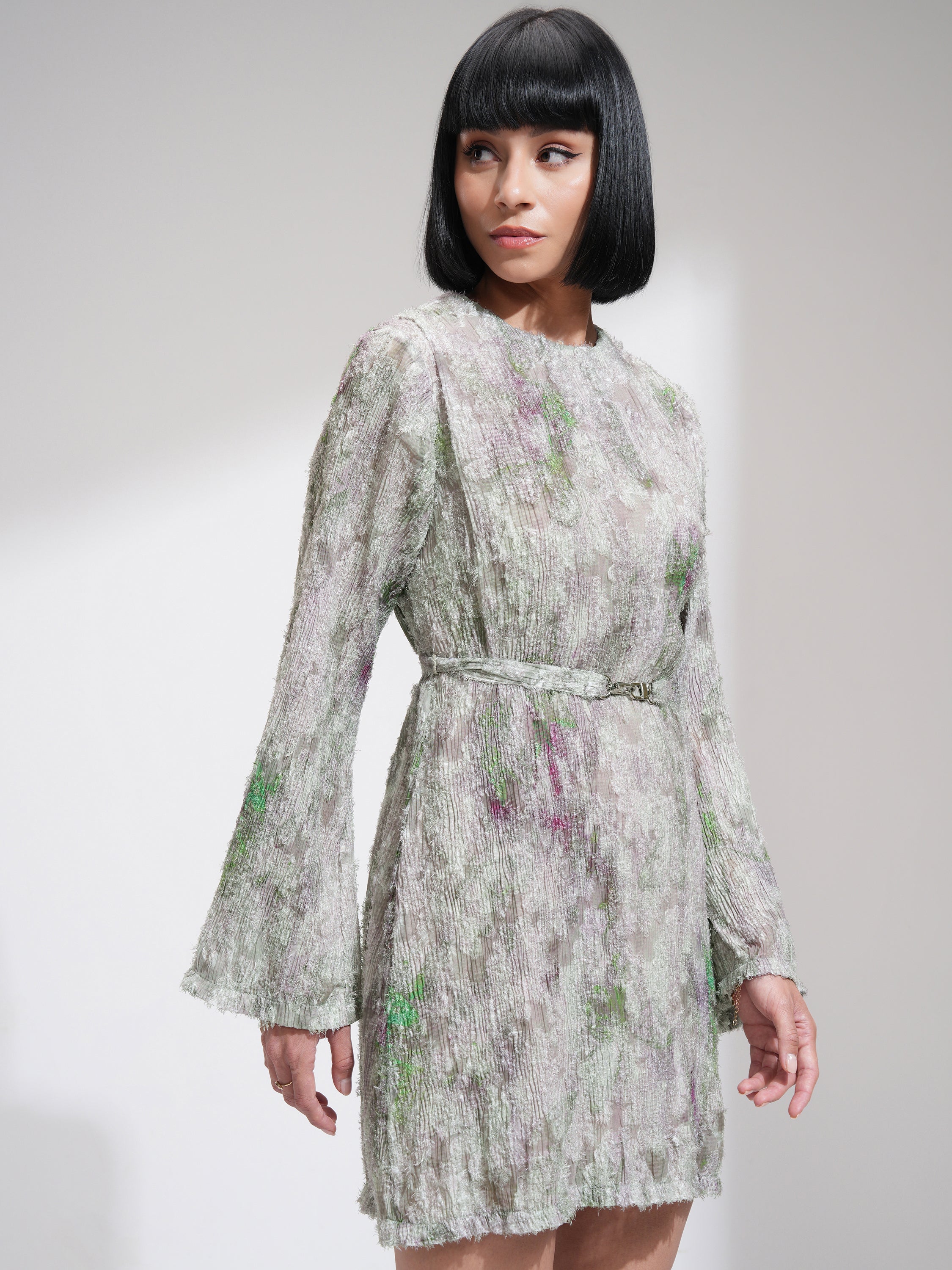 Tokyo Talkies Women Mauve Printed Fit And Flare Dress - Mauve - Image 6