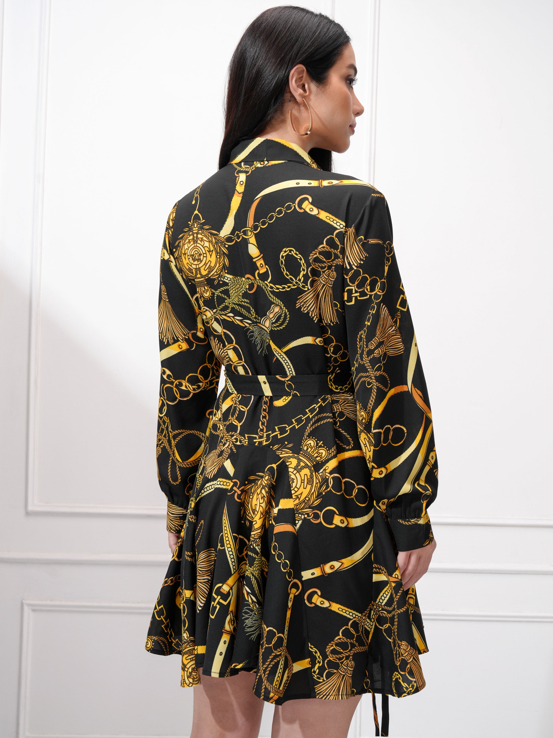 Tokyo Talkies Women Black Printed Wrap Dress - Black - Image 3