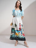 Tokyo Talkies Women White Printed Maxi Dress - White - Image 1