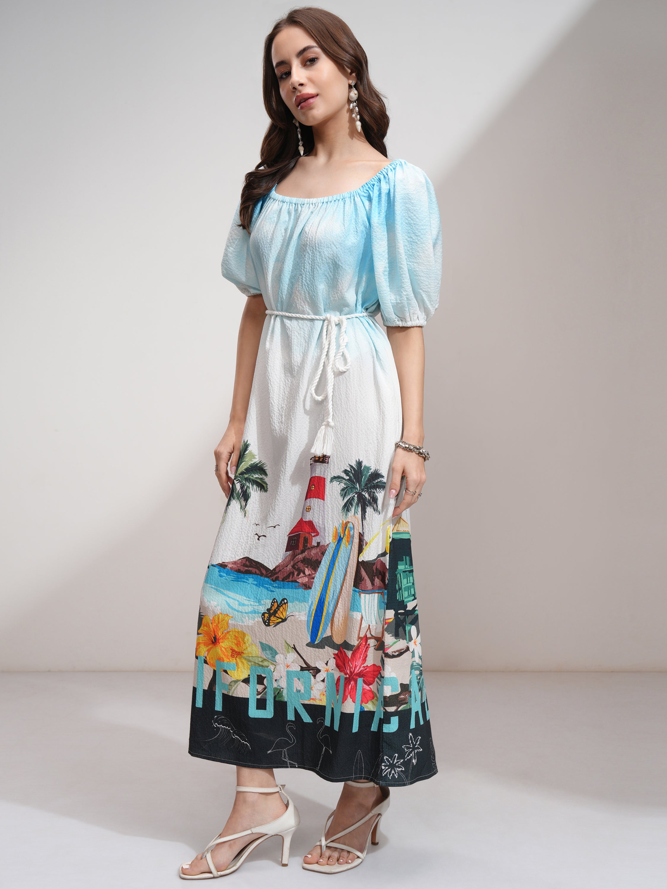 Tokyo Talkies Women White Printed Maxi Dress - White - Image 2