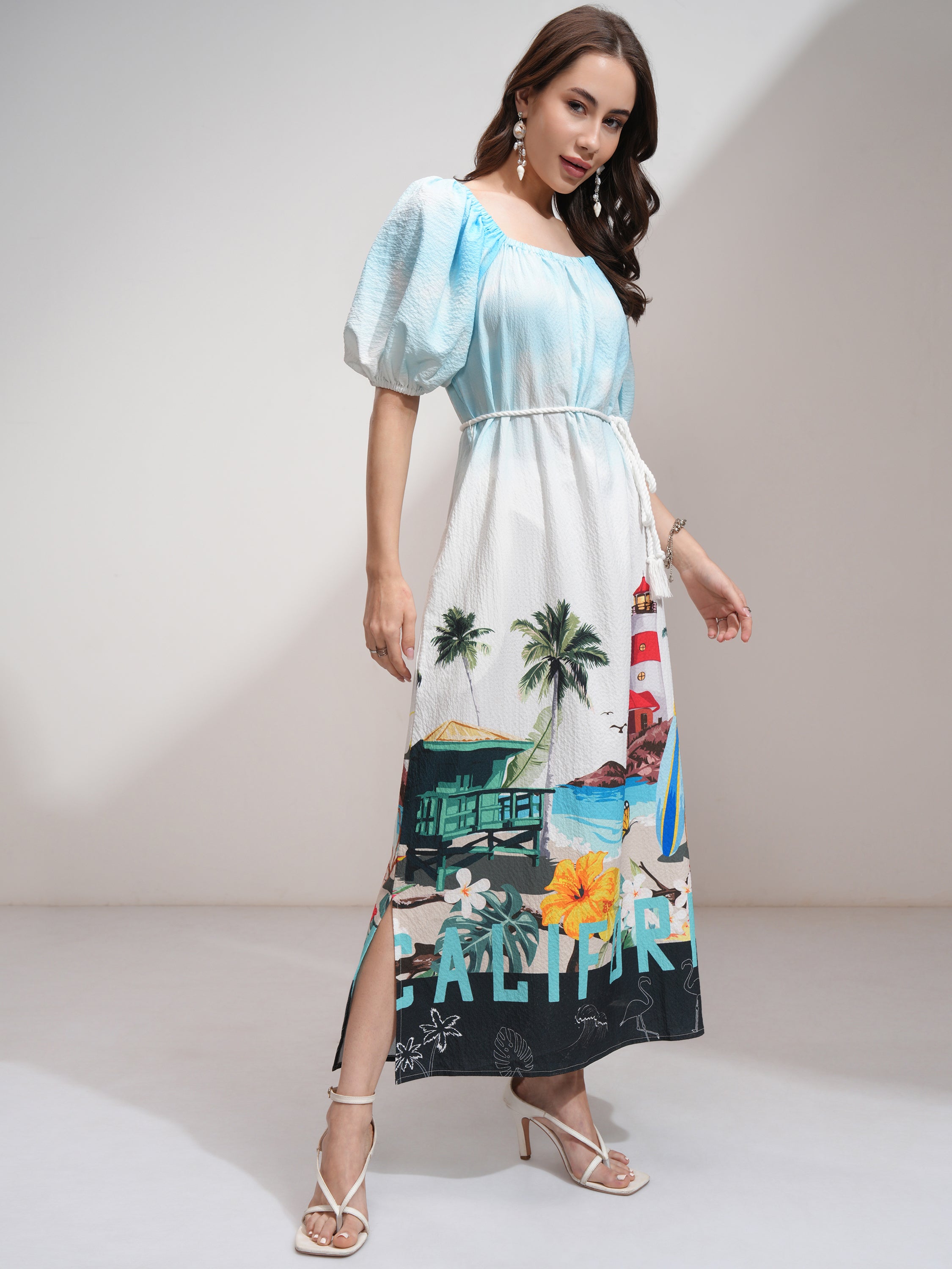 Tokyo Talkies Women White Printed Maxi Dress - White - Image 4