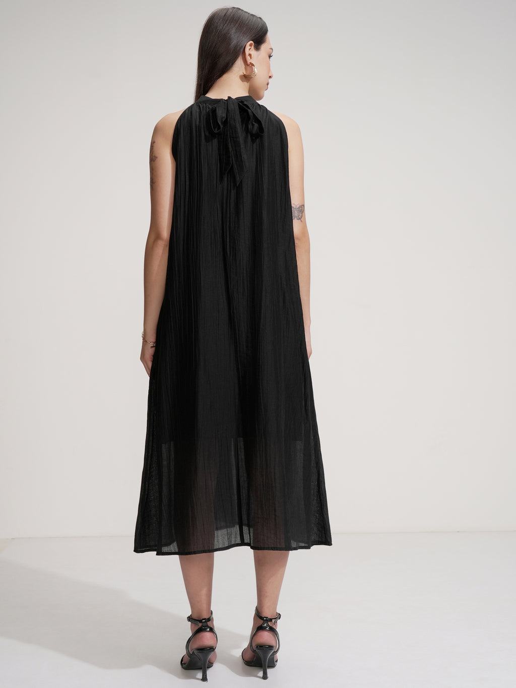 Tokyo Talkies Women Black Solid Maxi Dress - Black - Image 3