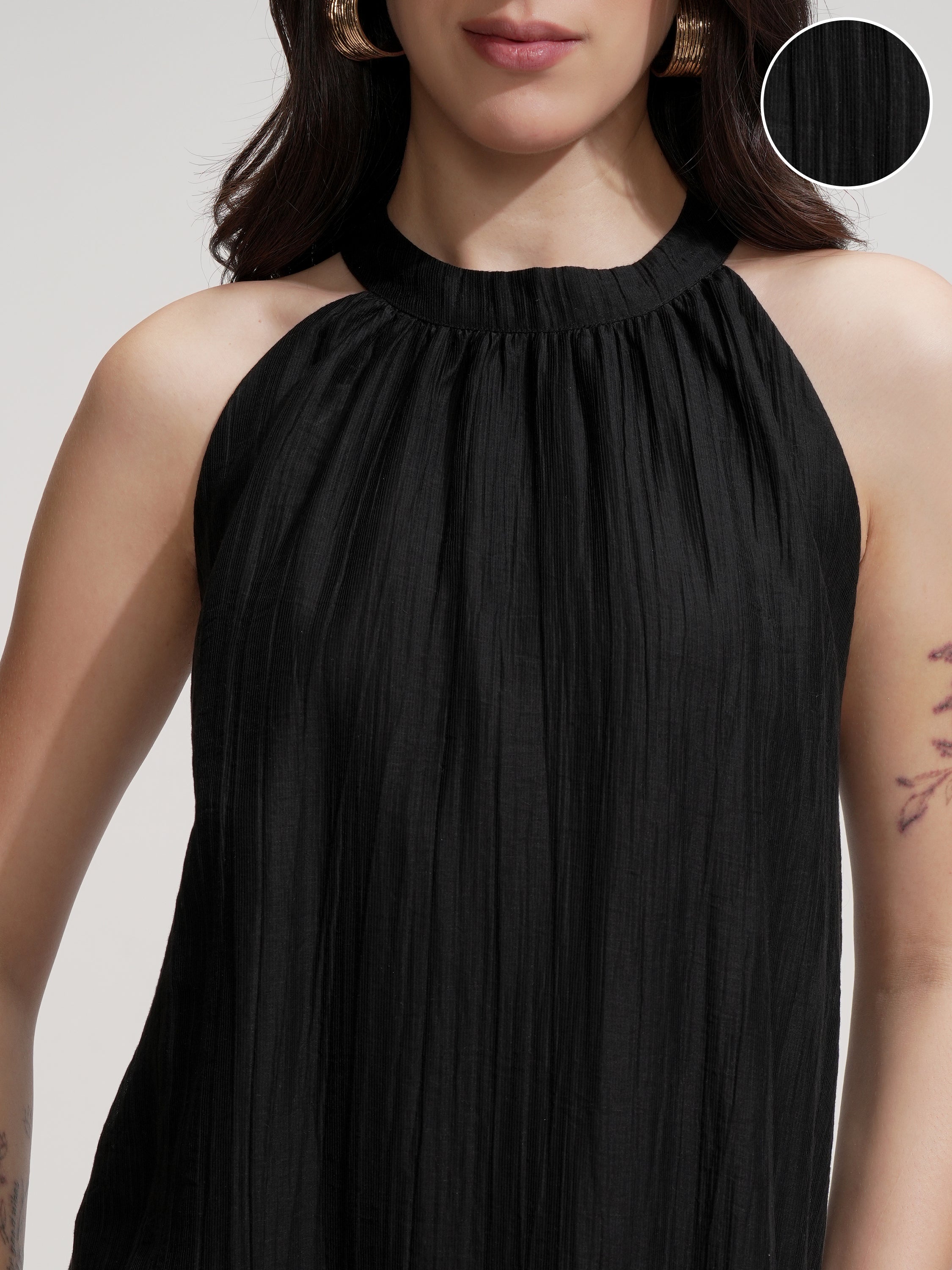 Tokyo Talkies Women Black Solid Maxi Dress - Black - Image 5