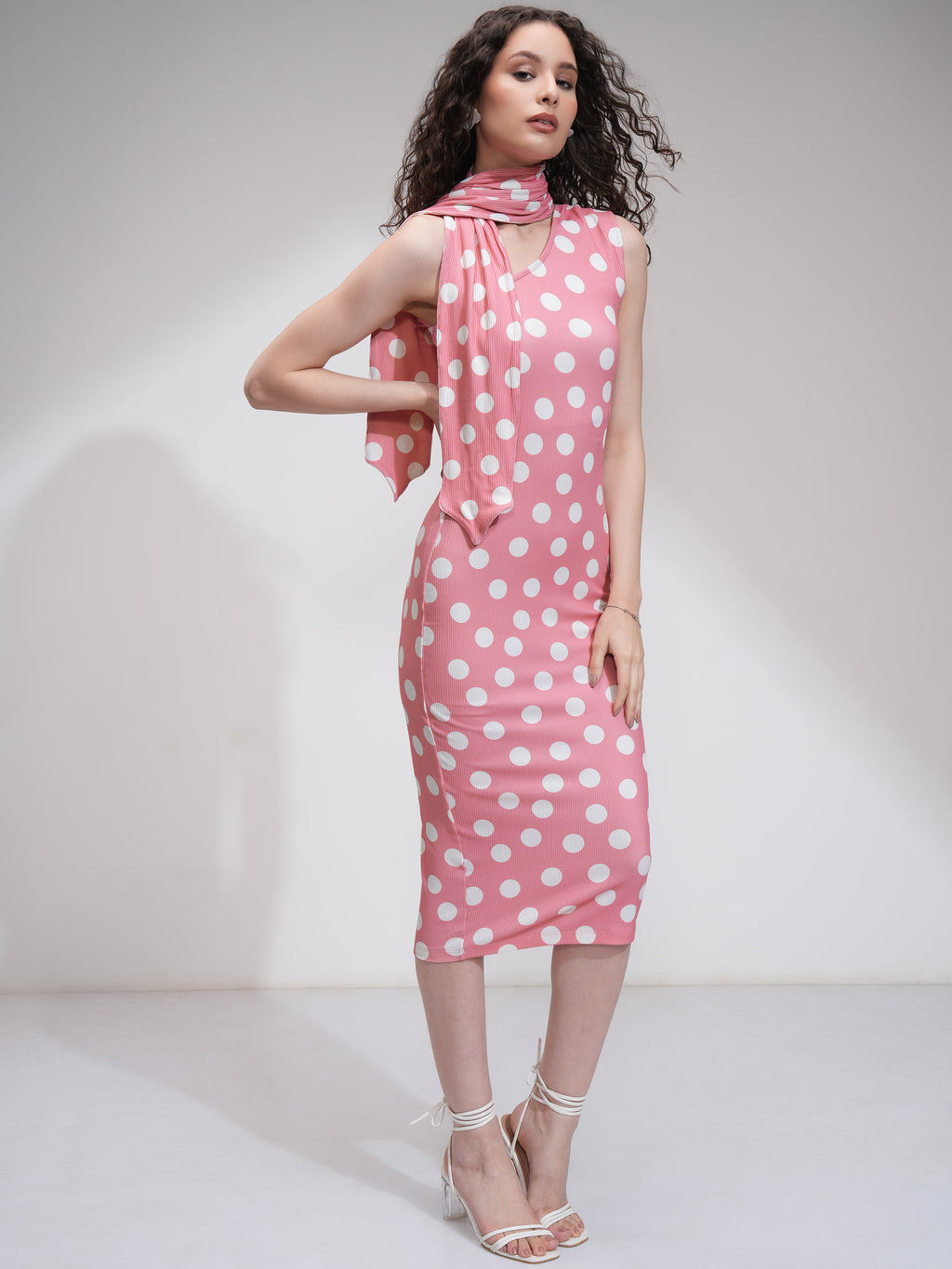 Tokyo Talkies Women Pink Printed Bodycon Dress - Pink - Image 6