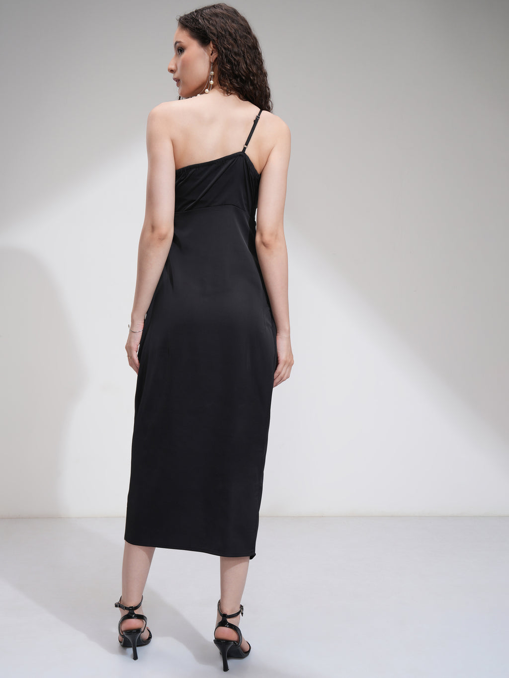 Tokyo Talkies Women Black Solid Fit And Flare Dress - Black - Image 3