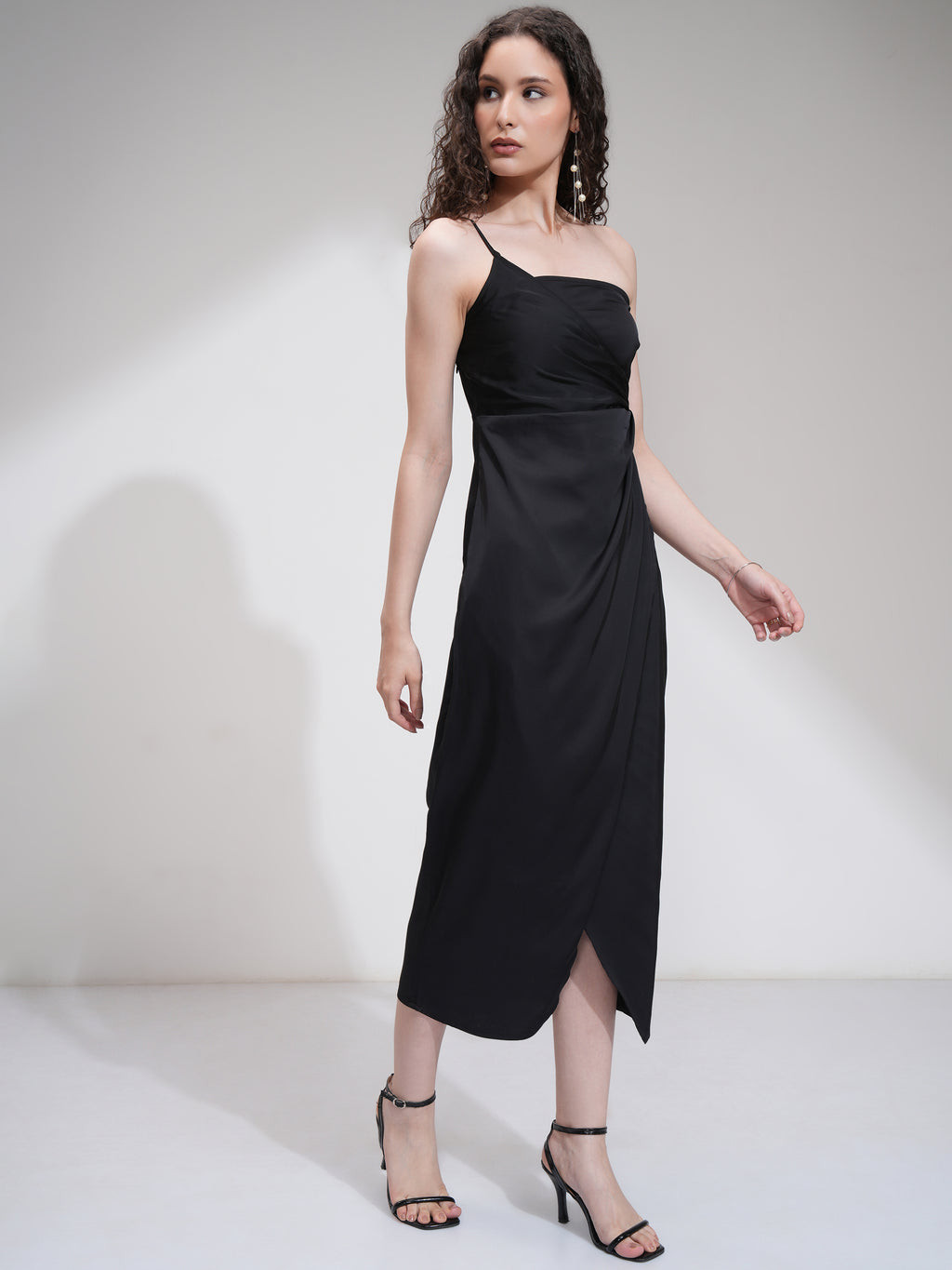 Tokyo Talkies Women Black Solid Fit And Flare Dress - Black - Image 4