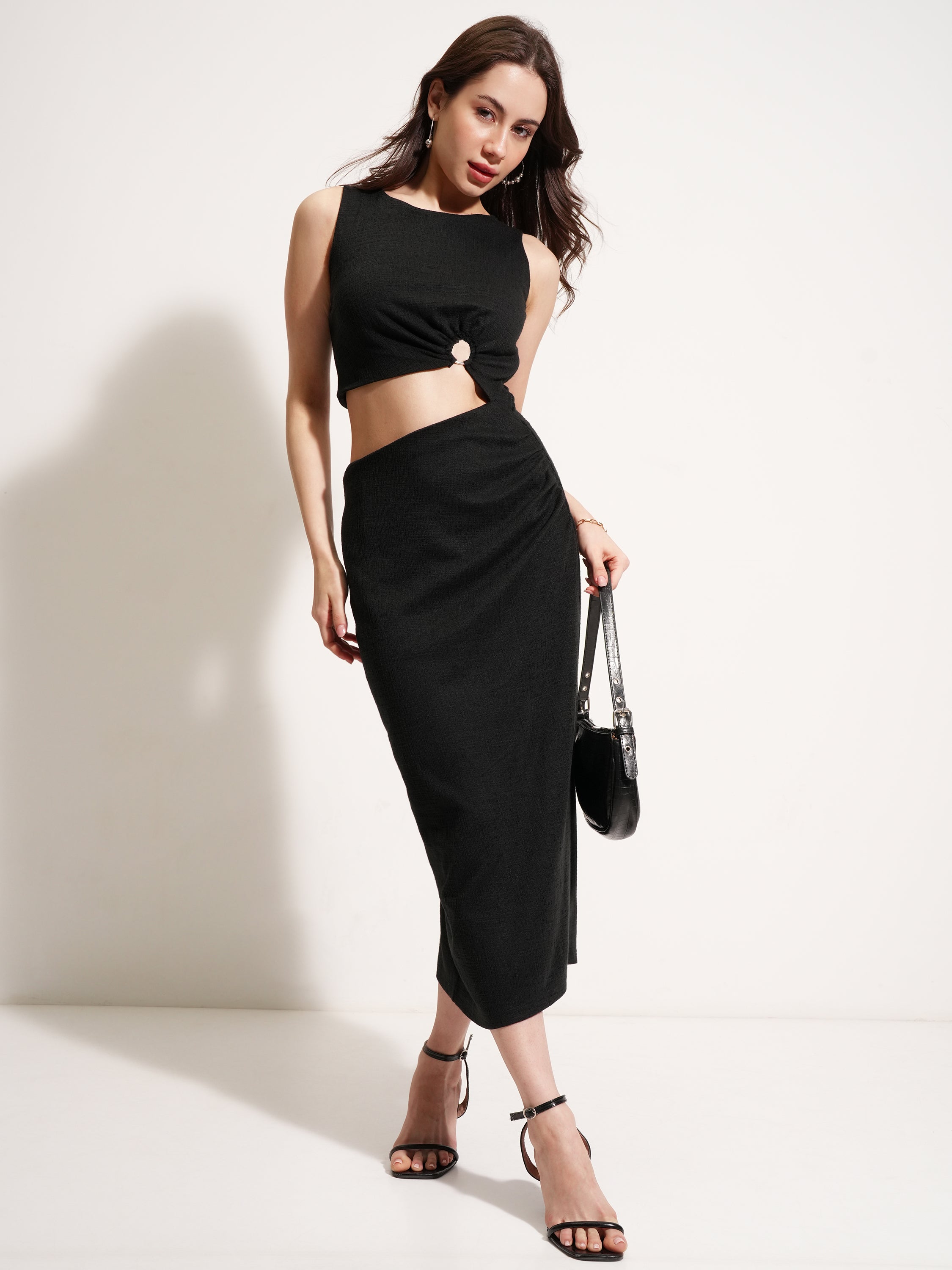 Tokyo Talkies Women Black Solid A-Line Dress - Black - Image 2