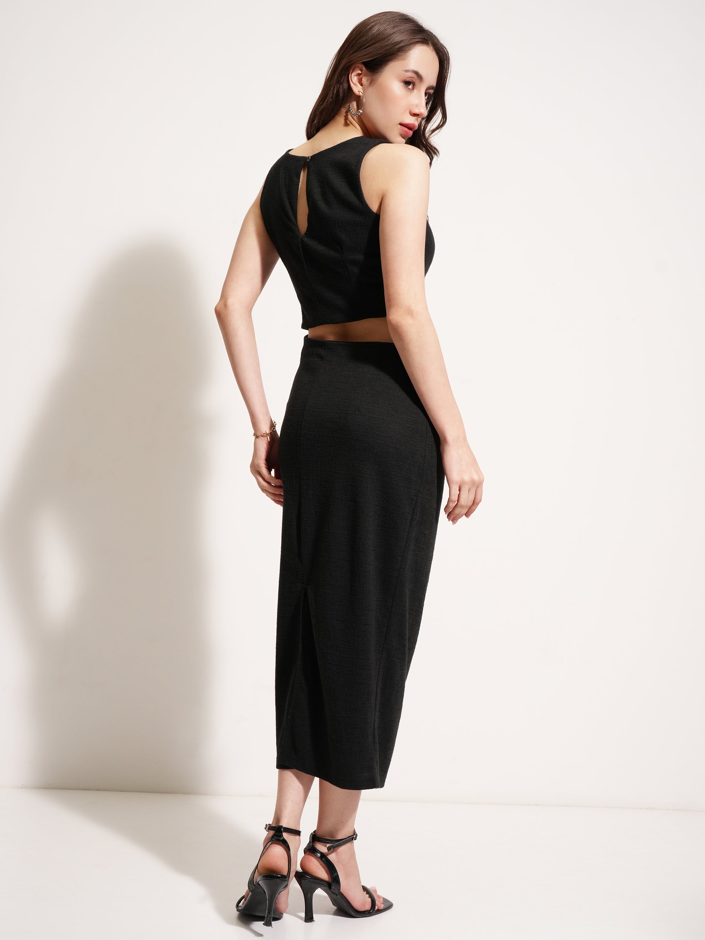 Tokyo Talkies Women Black Solid A-Line Dress - Black - Image 3