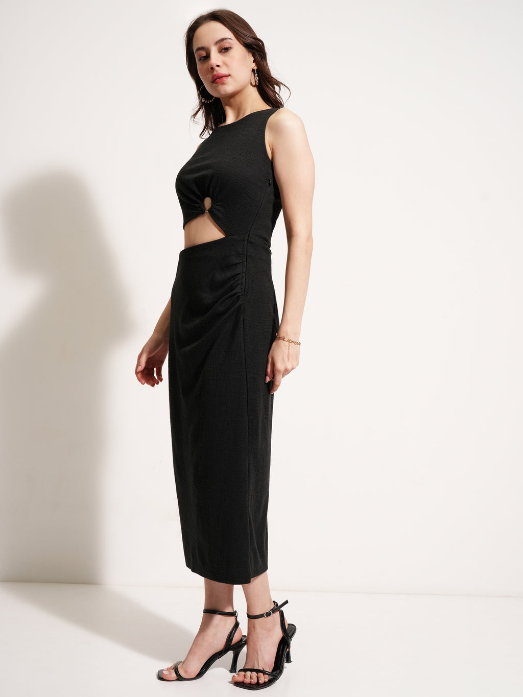 Tokyo Talkies Women Black Solid A-Line Dress - Black - Image 4