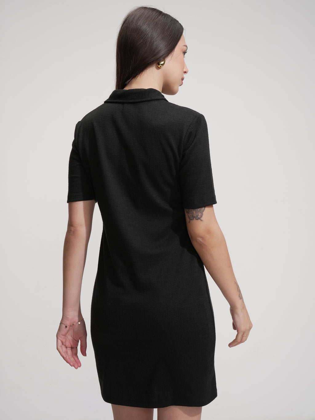 Tokyo Talkies Women Black Solid Sheath Dress - Black - Image 3