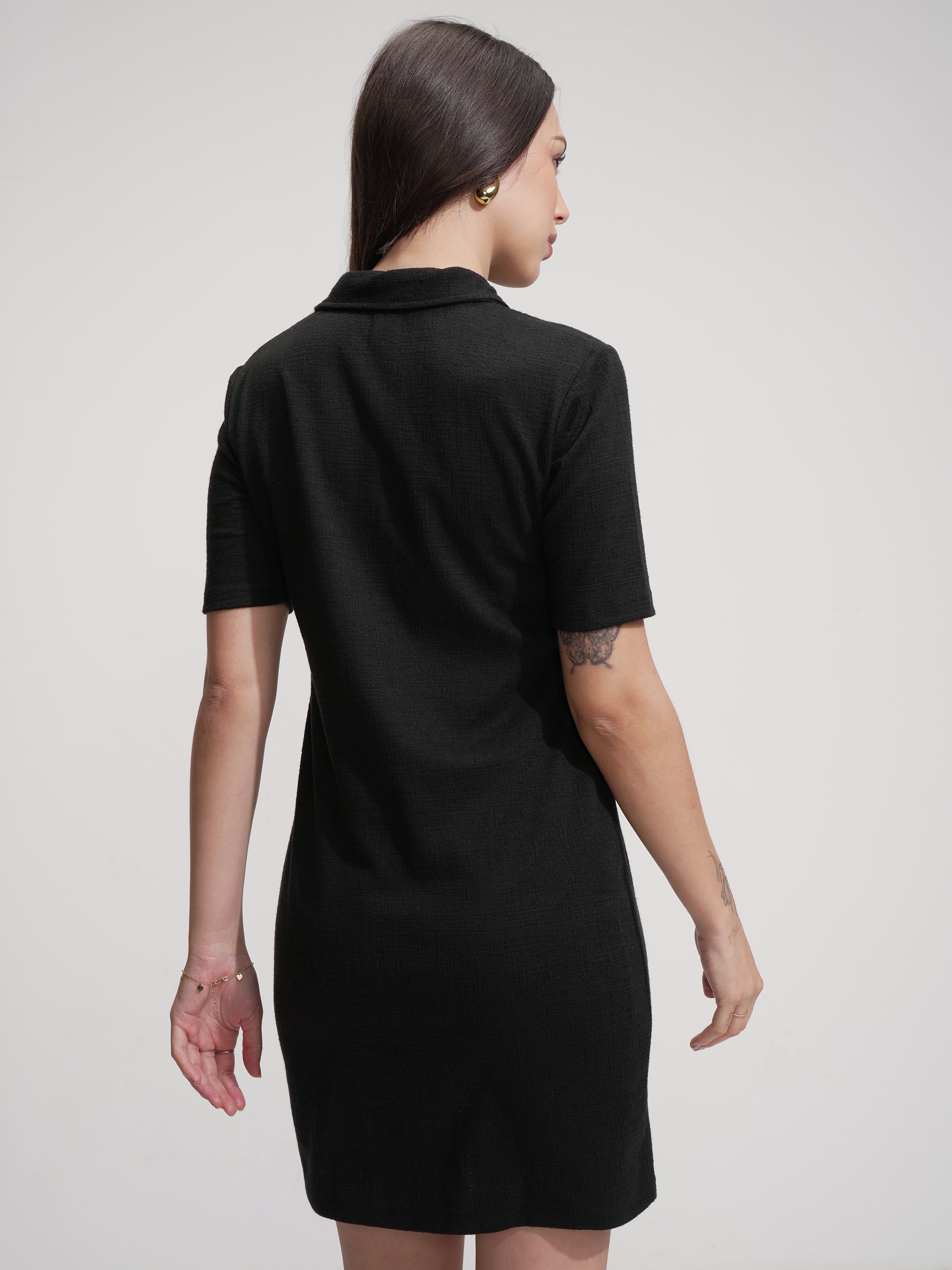 Tokyo Talkies Women Black Solid Sheath Dress - Black - Image 3