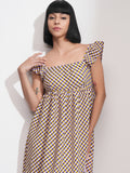 Tokyo Talkies Women Purple Checked Peplum Dress - Purple - Image 1
