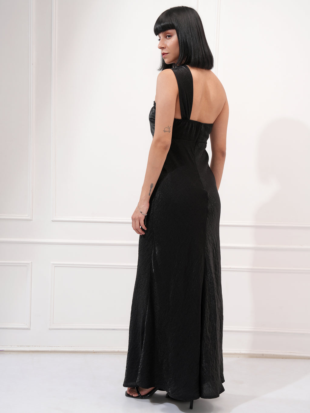 Tokyo Talkies Women Black Solid Maxi Dress - Black - Image 3