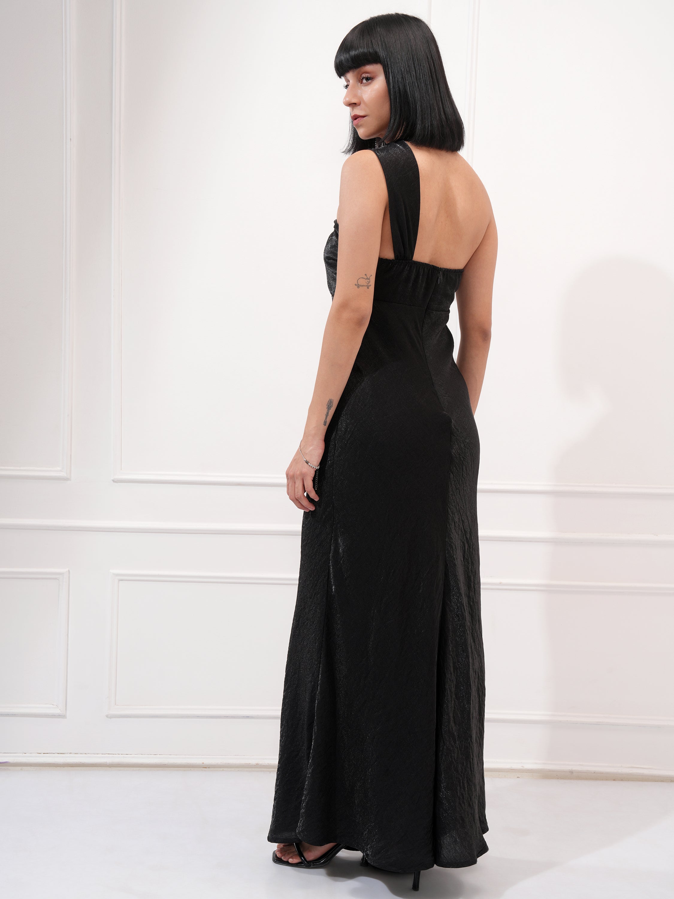Tokyo Talkies Women Black Solid Maxi Dress - Black - Image 3