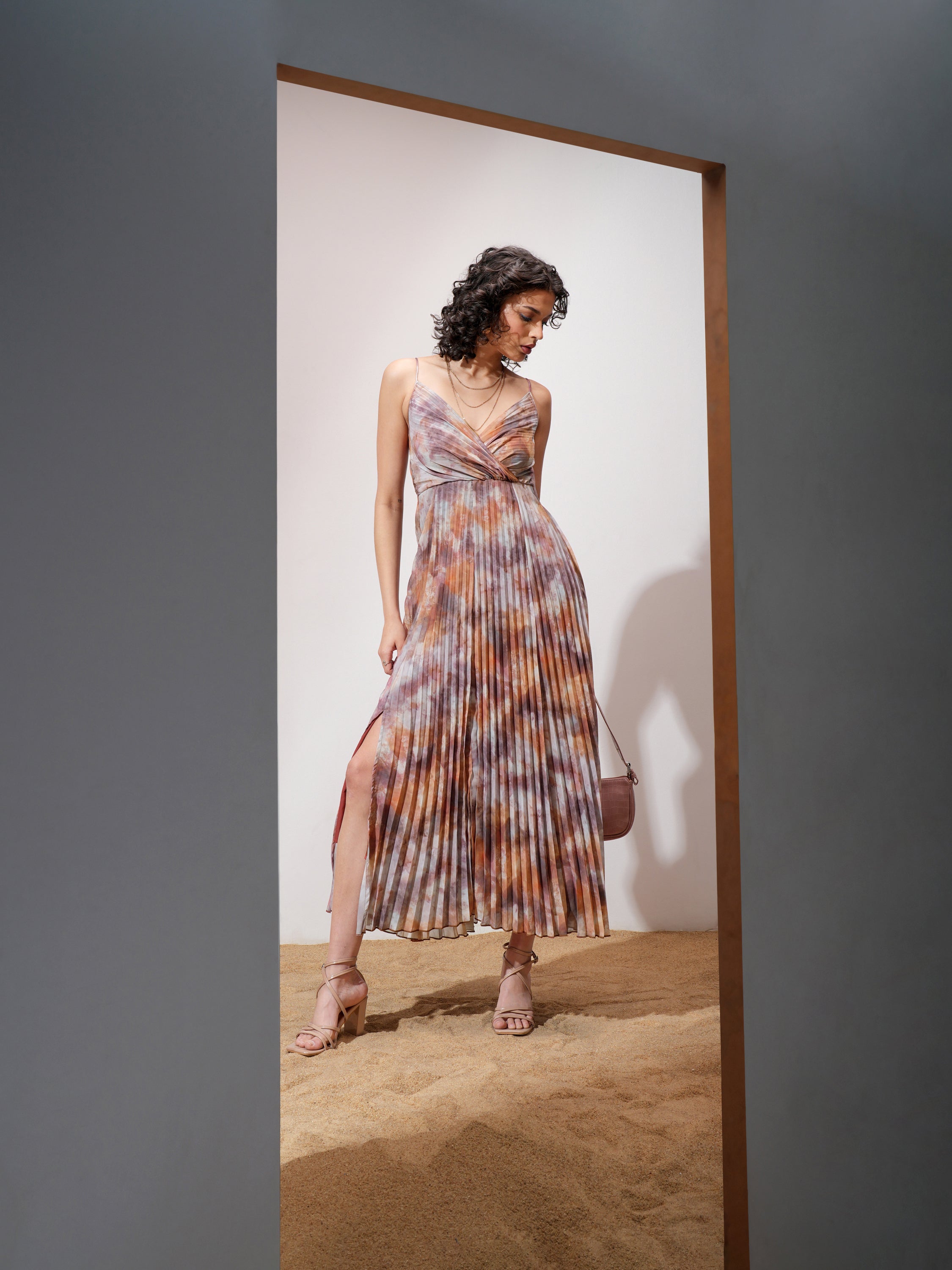 Tokyo Talkies Women Grey Printed Maxi Dress - Grey - Image 2