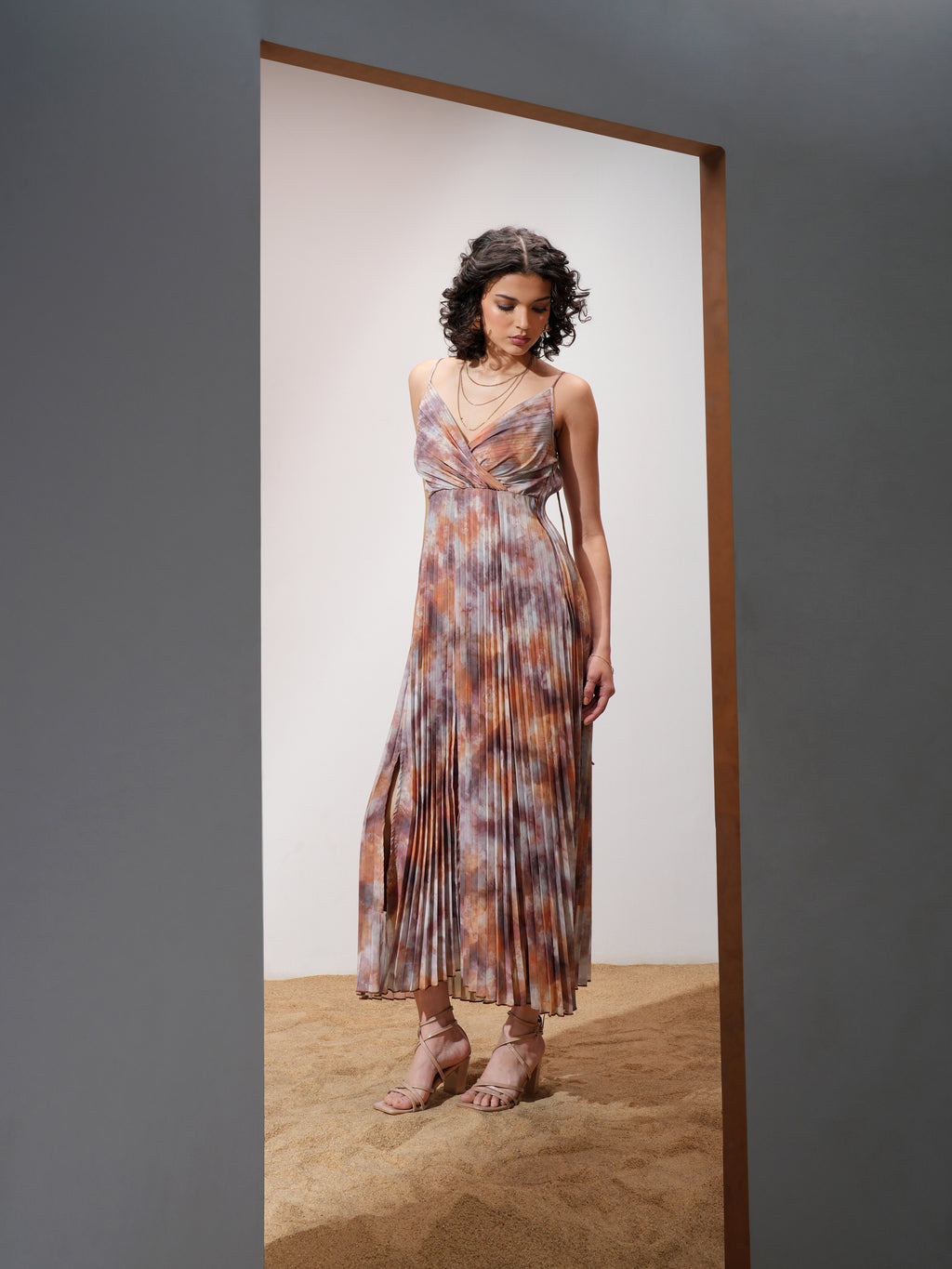 Tokyo Talkies Women Grey Printed Maxi Dress - Grey - Image 4