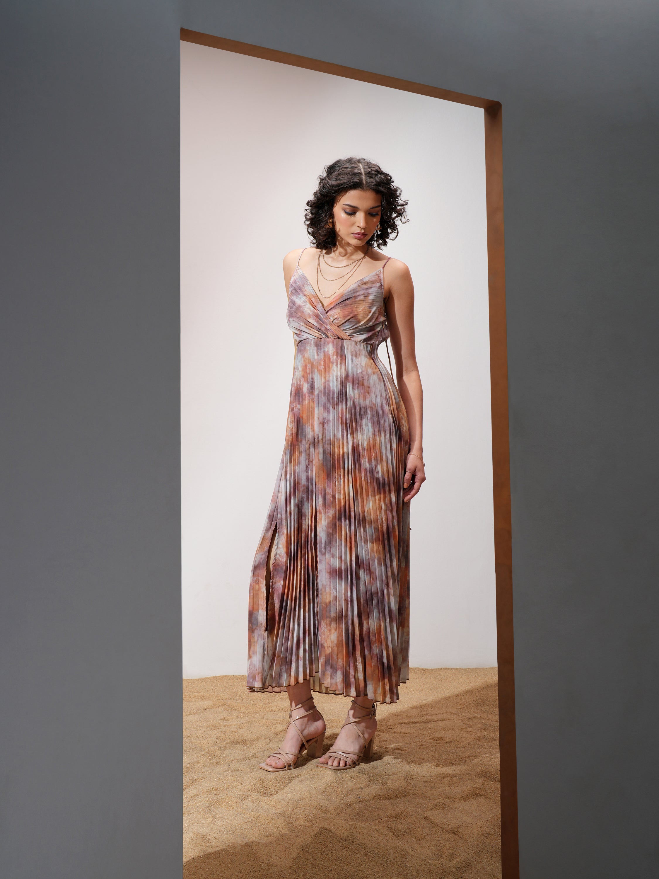 Tokyo Talkies Women Grey Printed Maxi Dress - Grey - Image 4