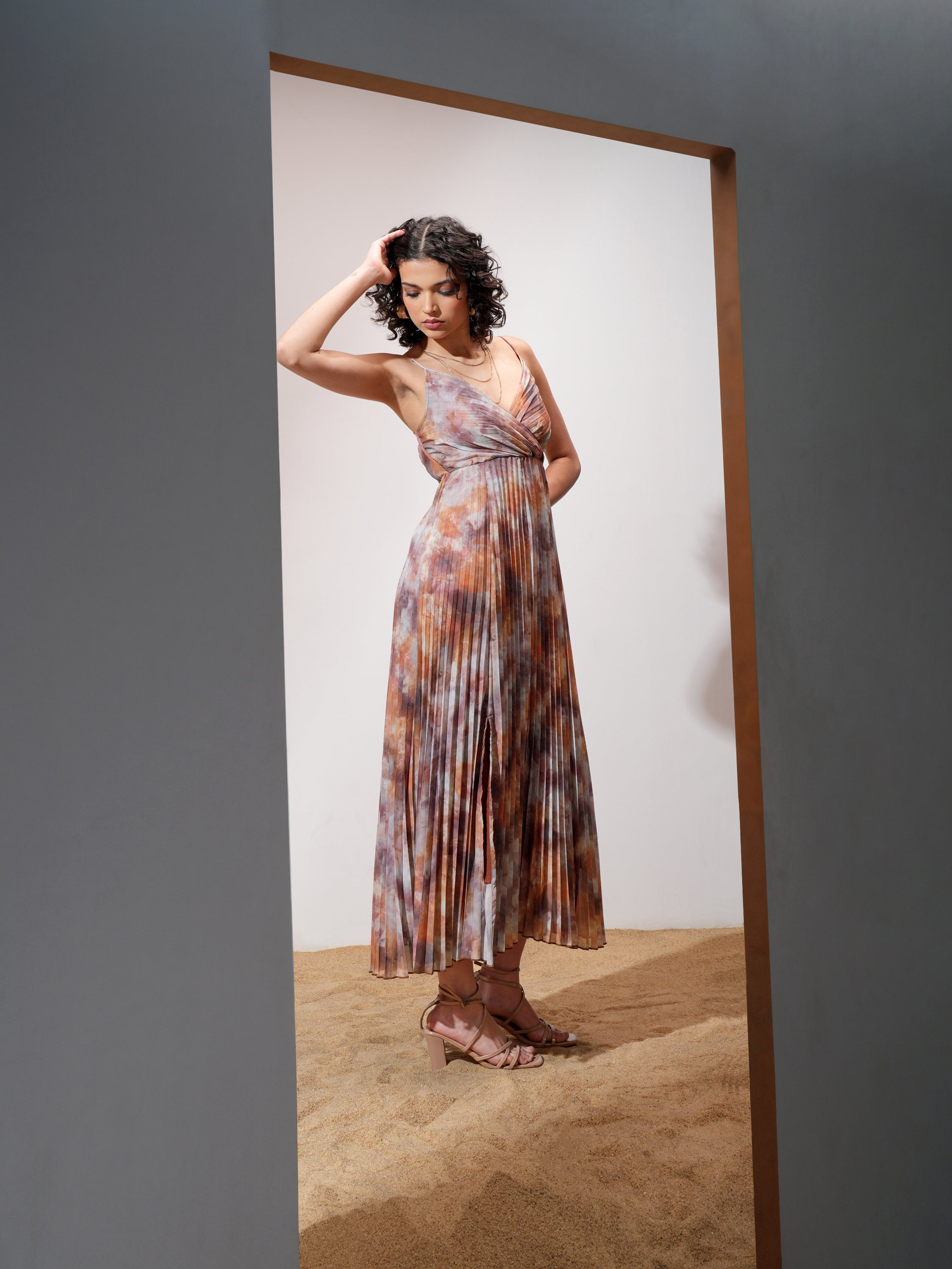 Tokyo Talkies Women Grey Printed Maxi Dress - Grey - Image 6