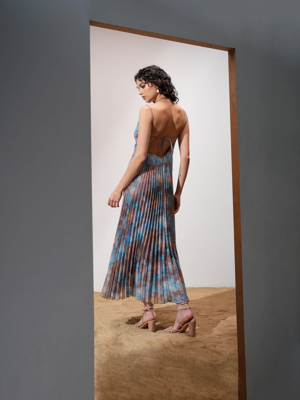 Tokyo Talkies Women Beige Printed Maxi Dress - Beige - Image 3
