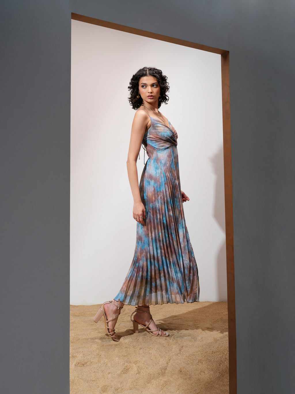 Tokyo Talkies Women Beige Printed Maxi Dress - Beige - Image 6