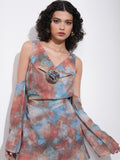 Tokyo Talkies Women Blue Printed A-Line Dress - Blue - Image 1