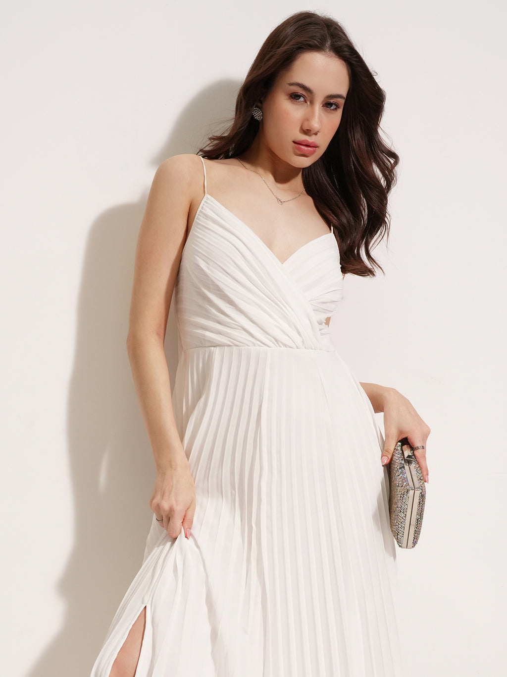 Tokyo Talkies Women White Solid Maxi Dress - White - Image 1