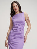 Tokyo Talkies Women Lavender Solid Maxi Dress - Lavender - Image 1