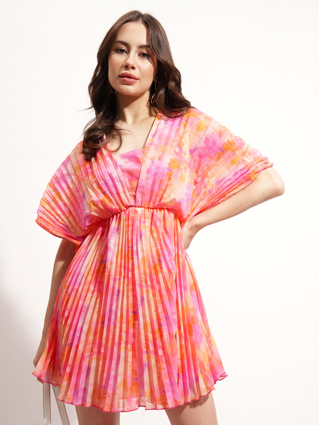 Tokyo Talkies Women Pink Printed Fit And Flare Dress - Pink - Image 6
