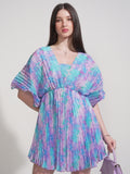 Tokyo Talkies Women Purple Printed Fit And Flare Dress - Purple - Image 1