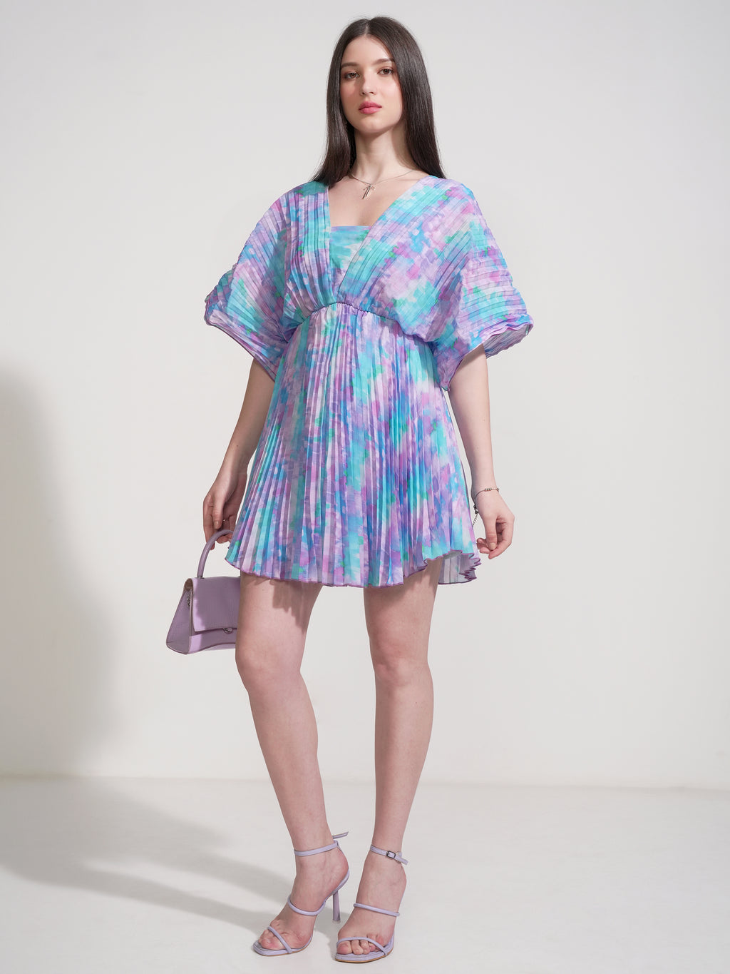 Tokyo Talkies Women Purple Printed Fit And Flare Dress - Purple - Image 2