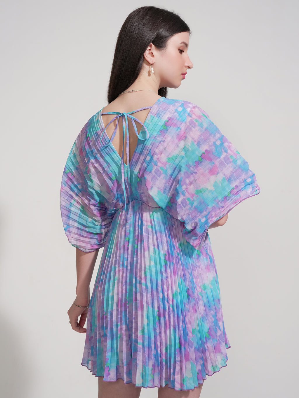 Tokyo Talkies Women Purple Printed Fit And Flare Dress - Purple - Image 3