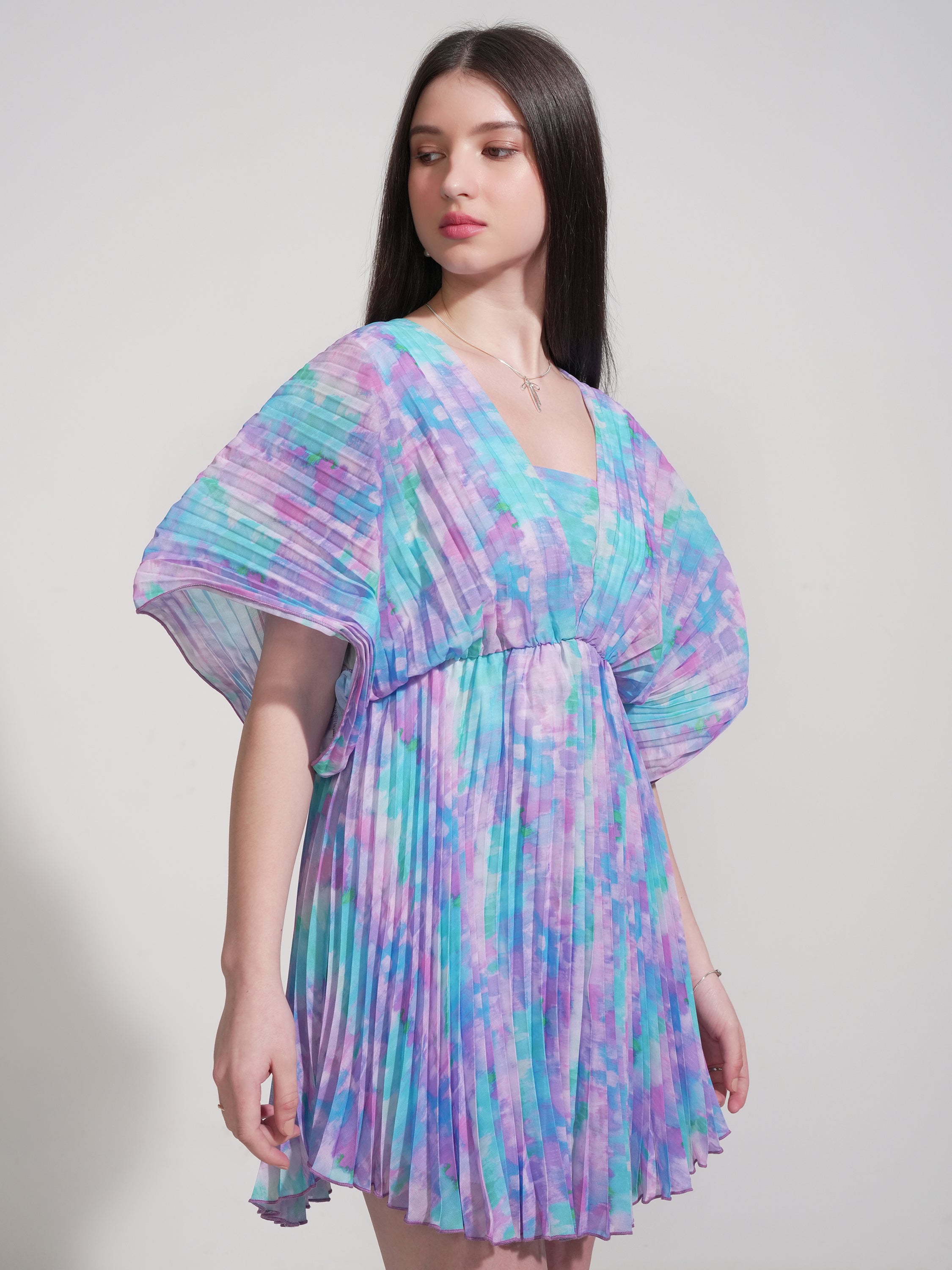 Tokyo Talkies Women Purple Printed Fit And Flare Dress - Purple - Image 6