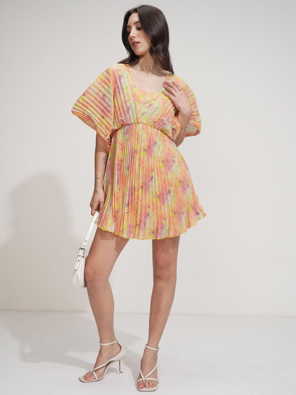 Tokyo Talkies Women Yellow Printed Fit And Flare Dress - Yellow - Image 2