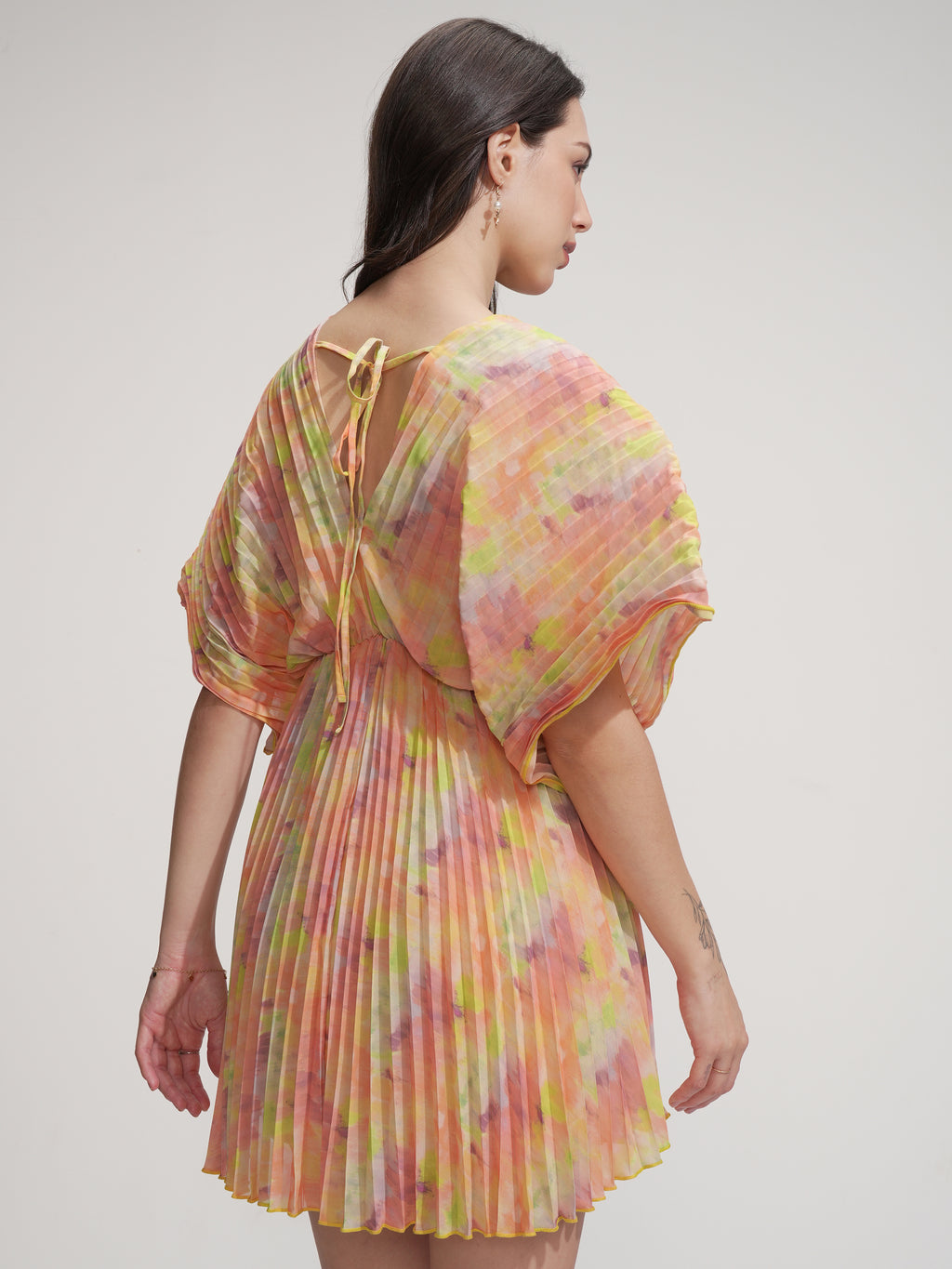 Tokyo Talkies Women Yellow Printed Fit And Flare Dress - Yellow - Image 3