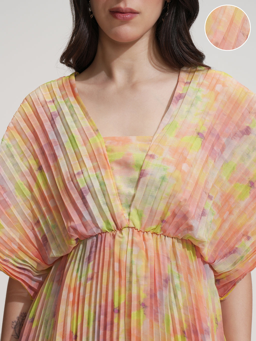 Tokyo Talkies Women Yellow Printed Fit And Flare Dress - Yellow - Image 5