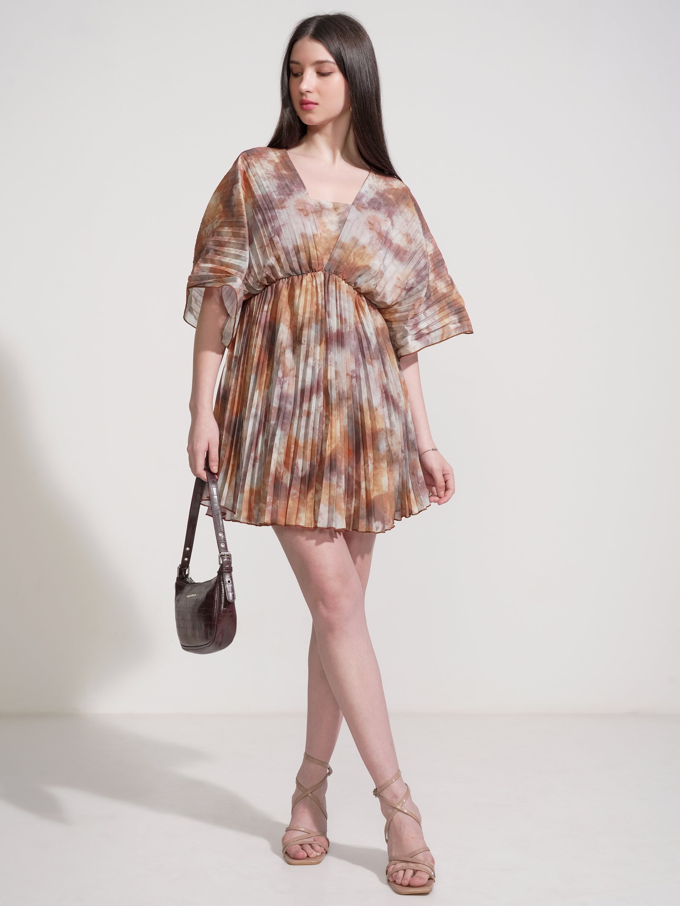 Tokyo Talkies Women Grey Printed Fit And Flare Dress - Grey - Image 2