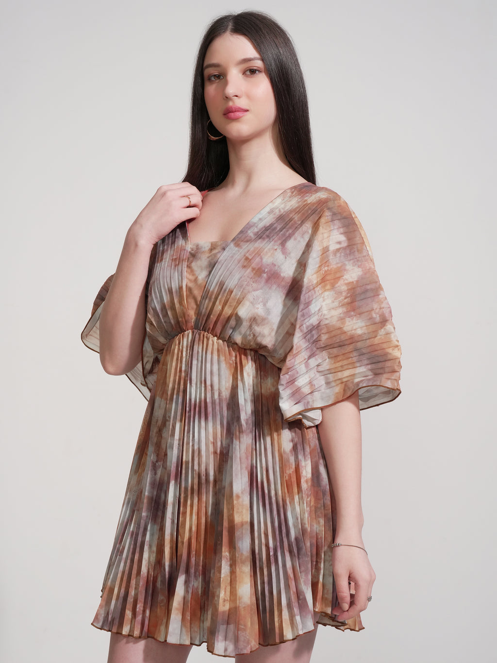 Tokyo Talkies Women Grey Printed Fit And Flare Dress - Grey - Image 4